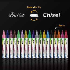 ปากกามาร์กเกอร์ชอล์กสำหรับหน้าต่าง6มม. สีเมทัลลิกลบได้ปากกาเน้นข้อความแบบเหลว - Product Image 2