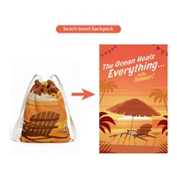 Modern Luxury Summer Travel Portable Beach Towel with Backpack Personalized Custom Design Breathable Quick-Dry