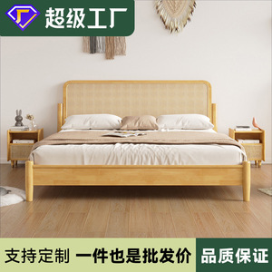 Solid Wood Bed 1.8M Platform Modern Minimalist Scandinavian Style Bedroom Furniture Durable Framework Structure - Product Image 5