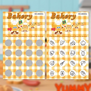 Cartoon Custom <b>Scratch</b> Tickets 16 <b>Scratch</b> Areas Food Elements <b>Scratch</b> Off Match 4 Identical Symbols to Win - Product Image 5