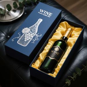 Boîte cadeau de luxe avec couvercle et base, imperméable, doublure en éponge, logo personnalisé, emballage en carton, whisky pour verres à tequila, boîte à vin - Product Image 1