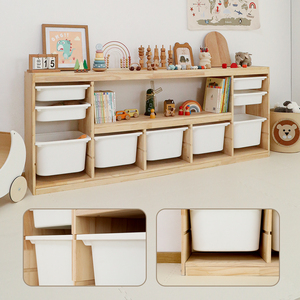 Mobili per camera dei bambini giocattoli per bambini armadi di stoccaggio per bambini libreria giocattolo organizer scaffale libro armadietto in legno scatola di immagazzinaggio in plastica - Product Image 5