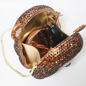 Bolso <span class=keywords><strong>de</strong></span> mano Lady Diamond con patrón <span class=keywords><strong>de</strong></span> diamantes brillantes y diseño <span class=keywords><strong>de</strong></span> oso, con cadena desmontable y cierre magnético, ideal para cócteles, bailes <span class=keywords><strong>de</strong></span> graduación y discotecas. - Product Image 6