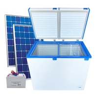 Réfrigérateur-congélateur solaire 268L pour supermarché, restaurant, hôtel, ferme, camping-car et maison hors réseau avec alimentation électrique DC 12V 24V