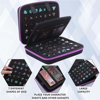 Boîte de rangement pour dés de jeu de rôle (DND) en gros, personnalisée, à coque rigide, en EVA, avec insert en mousse