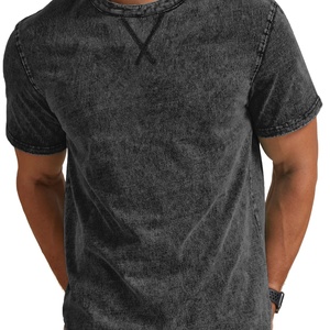 <b>Mens</b> Distressed Knitted Cotton Print <b>Shirts</b> Vintage Hip Hop <b>Longline</b> Crew Neck <b>T</b>-<b>Shirt</b> Anti-Wrinkle Breathable - Product Image 6