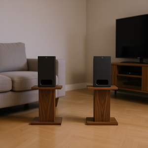 Soportes para Altavoces de Madera de Ingeniería en Roble Ahumado de 11.8x11.8x15.7'' para Montaje de Altavoces - Product Image 2