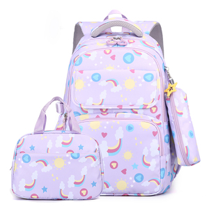 Usine En Gros Sacs D'école pour Filles Femmes 3Pcs Ensemble Sac À Dos Mignon Impression En Nylon École Sac À Dos Enfants Sac De Voyage Étanche - Product Image 1