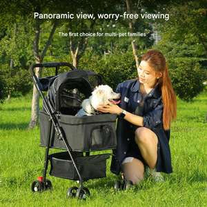 Poussette pliable légère pour animaux de compagnie Chariot de mobilité extérieur confortable pour petits chiens chats avec sac détachable pour produits de voyage - Product Image 5