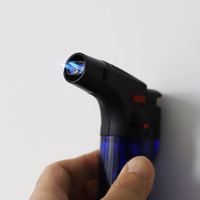 Vente en gros, coupe-vent, flammes de Jet, allume-cigare rechargeable au gaz Butane, pour cigare, espace de noël, noir, cadeau rouge