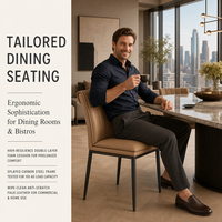 Chaise de salle à manger italienne légère et luxueuse en cuir pour la maison, moderne, simple, hôtel, table à manger commerciale, chaise à dossier