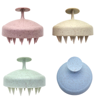Brosse Shampoing Masseur Cuir Chevelu Humide/Sec Écologique, Très Vendue, Logo Personnalisé, en Paille de Blé, Stimulant la Croissance des Cheveux