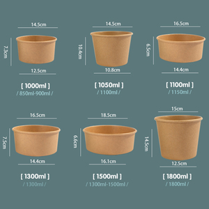 Dùng một lần in Ice Cream Kraft lấy đi container thực phẩm Ice Cream container với nắp - Product Image 5