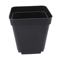 Pots de culture carrés 1L en plastique PP pour plantes et semis Pot de pépinière avec trou de drainage