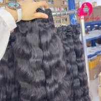 Lots de Cheveux Naturels 100% Humains Double Trame, Cheveux Bruts Alignés dans le Sens des Cuticules, Épais, Cambodgiens, 40 Pouces, Ondulation Naturelle, pour Fêtes