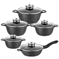 Sartén profunda, juego de sartén redonda de aluminio, juego de utensilios de cocina OEM, ollas y sartenes, cocina antiadherente