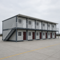 Maison conteneur moderne préfabriquée modulaire à assembler, pack plat, double niveau, salle de bain privée, dortoir pour personnel, bureau, 20FT