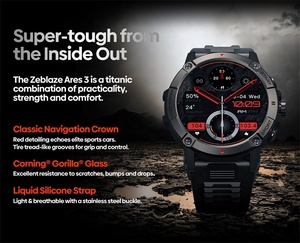 Zeblaze <span class=keywords><strong>Ares</strong></span> 3 Llamadas de voz resistentes 3 ATM Smartwatch Dial Call 100 + Modos deportivos 24H Monitor DE SALUD Smartwatch - Product Image 2