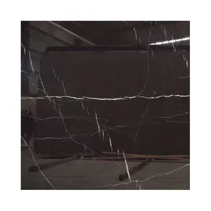 JM Stone Factory price Natural Stone black marble with white veins nero marquina black marble slab