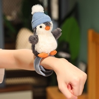 Personnalisé Mignon Mini Pingouin Slap Anneau Doux Drôle de Bande Dessinée Animal En Peluche Jouet Couette Fonction PP Coton Rempli Ceinture Bracelet
