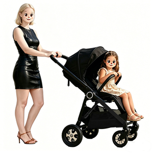 Cochecito de Bebé Plegable de Lujo con Marco de Acero Inoxidable 2 en 1 para Niños de 0 a 3 Años - Product Image 1