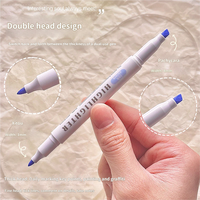 Surligneur double embout Macaron, marqueur de couleur douce superposable pour notes d'étudiant, scrapbooking et dessin