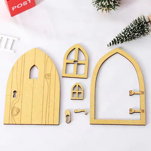 Maison de poupée en bois miniature 1:12, village de conte de <span class=keywords><strong>fées</strong></span>, cour, décoration de Noël, modèle, accessoire de festival BJD - Product Image 4