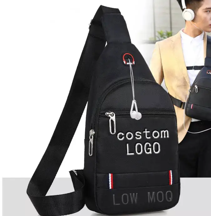 Outdoor Casual Sport side bag for Men's chest youth messenger bag fashion small crossbody trend solid color single shoulder bag