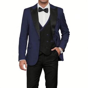 Traje de Hombre de 3 Piezas, Corte Entallado, Doble Botonadura, para Eventos Formales, Cenas, Bodas y Graduaciones, Transpirable - Product Image 3