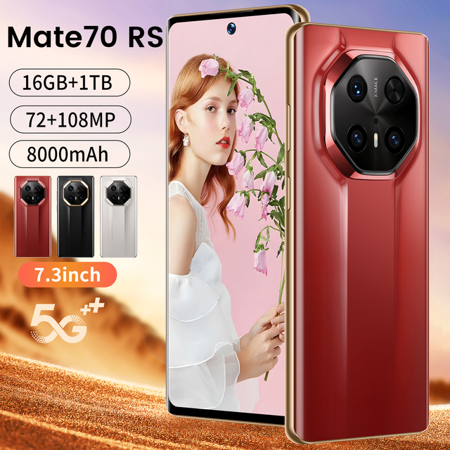 USA UK Unlock Hot Selling Mate70 rs Smart Phone Android With Wireless Earphones BT Mobile Phones Unlocked