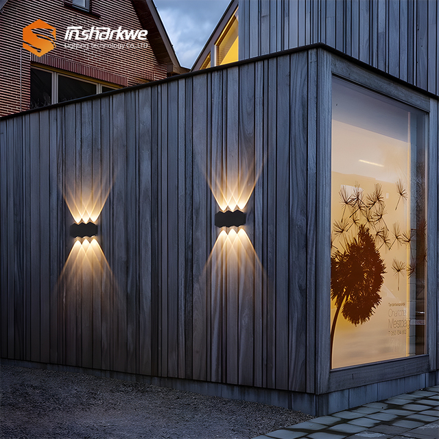 Outdoor Waterproof IP65 LED Wall Lamp Aluminum AC86-265V Garden Lighting 4W 6W 8W Living Room Wall Lamps