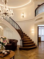 Stringer droit moderne en bois massif d'escalier de luxe nouveau design pour l'usage d'appartement