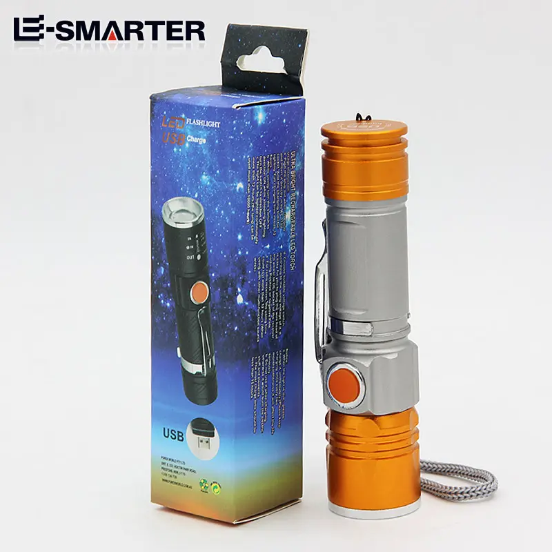 Linterna Led T6 recargable 18650 batería incorporada LUZ DE Flash impermeable 3000 lúmenes autoprotección Mini Zoom llavero linterna
