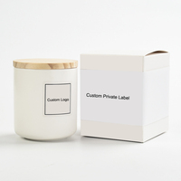 Handgefertigte Keramik-Duftkerze im Glas |   Luxuriöse Private-Label-Sojawachskerze für Moderne Ästhetische Wohnraumdekoration und Spa