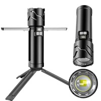 Lampe torche télescopique rechargeable Wason nouvelle génération haute puissance avec zoom, corps en aluminium, équipée de deux lumières latérales pliables
