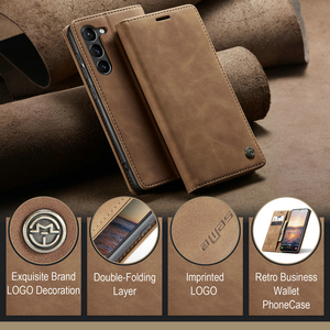 Funda Magnética Tipo Cartera de Lujo para Samsung Galaxy S23 S22 S21 Ultra S10 S9 S8 <span class=keywords><strong>Plus</strong></span> A33 A53 A02S, Funda Protectora de Cuero con Ranuras para Tarjetas - Product Image 5