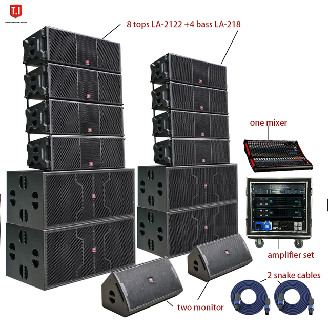 LA-2122P Active Line Array Dual 12 Inch Two Way Line Array, Indoor Outdoor Sound Equipment, Professional Audio Sound System
