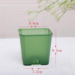 Maceta <span class=keywords><strong>de</strong></span> plantación para vivero interior <span class=keywords><strong>de</strong></span> diseño minimalista macetas <span class=keywords><strong>suculentas</strong></span> cuadradas pequeñas <span class=keywords><strong>de</strong></span> plástico transparentes multicolores - Product Image 2