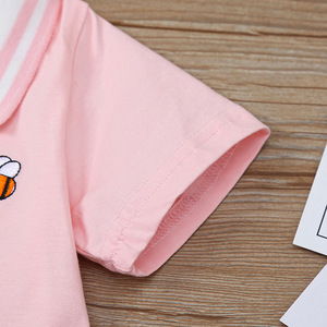 Robes décontractées pour enfants à col collier, motifs canard, manches courtes, pour filles, vente en gros - Product Image 3