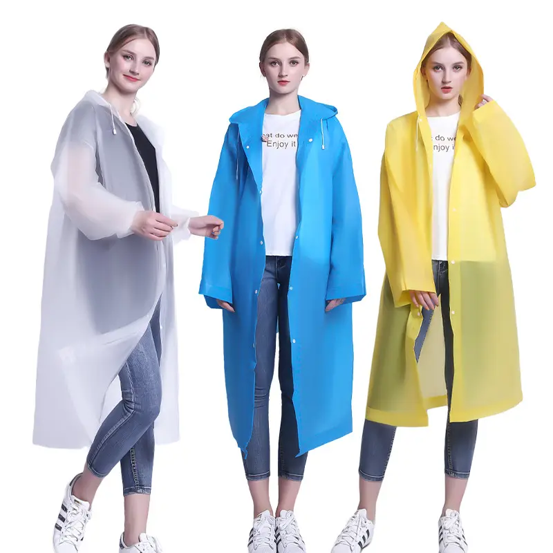 Fabriek Direct Groothandel Winddichte Reizen Outdoor Mode Verdikte Eva Regen Poncho Regenjas