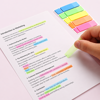 Blocs-notes de rentrée scolaire, index semi-transparents en PET, étiquettes autocollantes colorées, imperméables, inscriptibles, amovibles, marque-pages