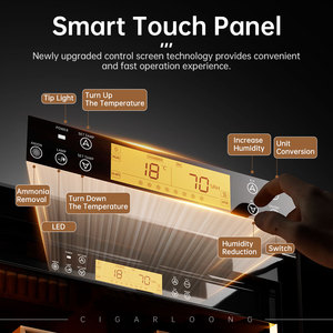 Humidores de cigarros eléctricos 320C, habitación enfriadora, gabinete combinado de vino y cigarro controlado por clima de madera de doble puerta Premium - Product Image 2