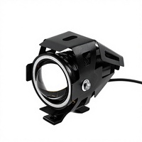 Projecteur LED pour voiture et moto U7 12V 10W 1000LM Super Lumineux Canon Laser Lumière Stroboscopique Phare Angel Eye pour Véhicule Électrique
