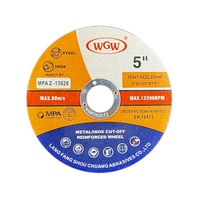 Disque de coupe métallique WGW 5 pouces 125x1.0x22.23mm, outils abrasifs pour acier inoxydable/fer, prix de gros