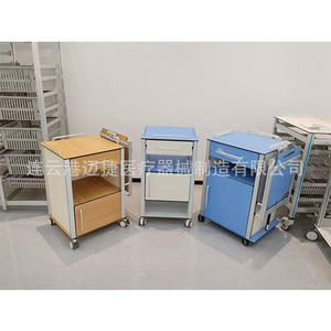 Mesa de Noche Médica con Gabinete de Almacenamiento, Mesa de Hospital Multifuncional con Superficie de Madera, Diseño Contemporáneo, No Requiere Instalación - Product Image 1