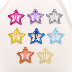 Pinzas para el Cabello con Estrellas Brillantes de Colores, 5.5cm, Metalizadas, para Uso Diario, Accesorios para el Cabello - Product Image 1