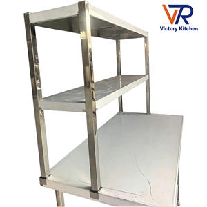 Étagère murale en acier inoxydable de haute qualité VICTORY KITCHEN, étagère de rangement à 2 niveaux, équipement de restauration, étagère de table - Product Image 5