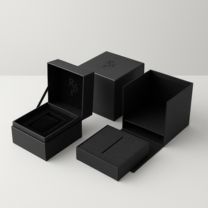 Custom Premium Design Spot Uv logo Rigid Cardboard Watch Paper Gift Box Set with <strong>Drawer</strong> Foam <strong>Insert</strong> - Product Image 2