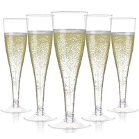 Flûtes à champagne jetables en plastique doré scintillant personnalisables, verres transparents étincelants pour mariages, bar à mimosa et célébrations