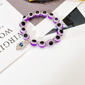 Bracelet élastique turc anti-mal avec breloque œil turc et strass colorés, bijou unisexe, cadeau - Product Image 4
